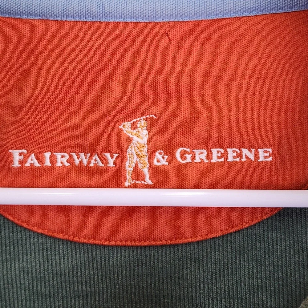 Fairway & Greene Bearpath Quarter Zip‎ Pullover Mens XL Green Tencel Golfcore